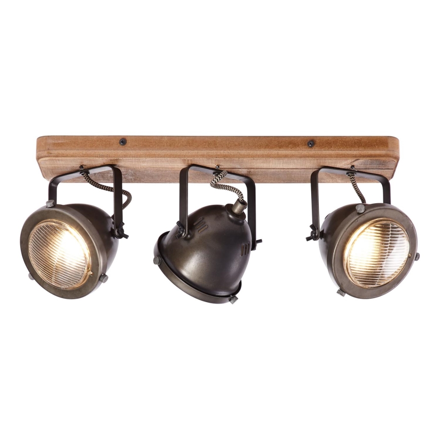 Brilliant - Точечный светильник CARMEN WOOD 3xGU10/5W/230V коричневый