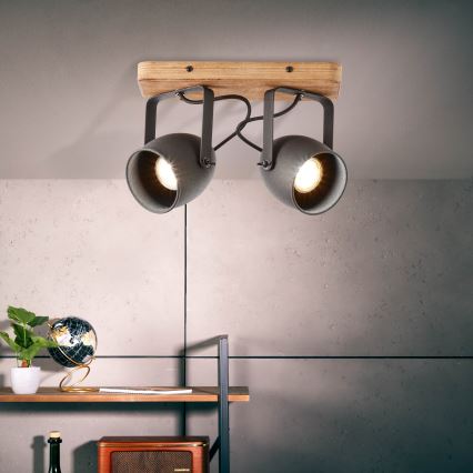 Brilliant - Точечный светильник CROWTON 2xGU10/6W/230V сосна