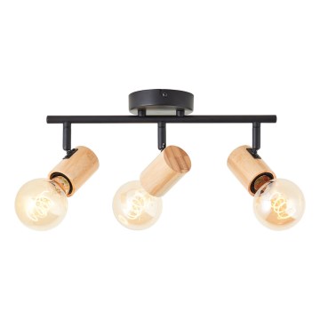 Brilliant - точковий світильник KERRY 3xE27/40W/230V чорний/бамбук
