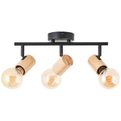 Brilliant - точковий світильник KERRY 3xE27/40W/230V чорний/бамбук