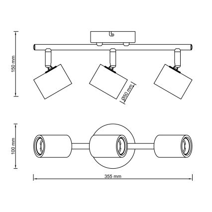 Brilliant - точковий світильник KERRY 3xE27/40W/230V чорний/бамбук