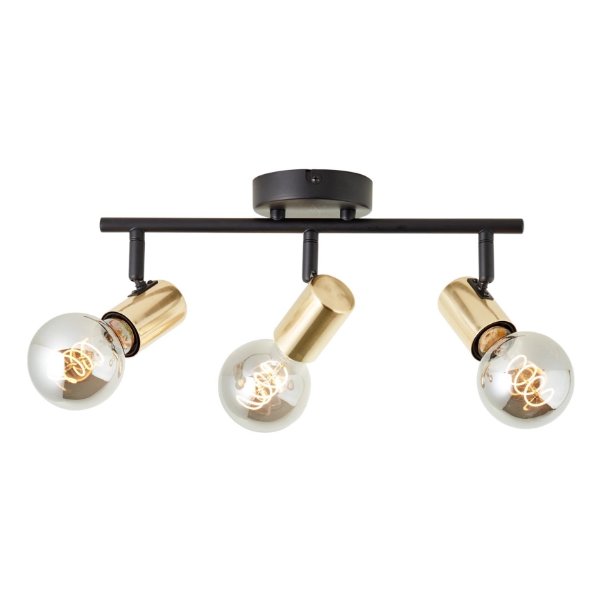 Brilliant - Точковий світильник KERRY 3xE27/40W/230V чорний/латунь