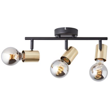 Brilliant - Точковий світильник KERRY 3xE27/40W/230V чорний/латунь