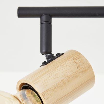 Brilliant - Точковий світильник KERRY 6xE27/40W/230V чорний/бамбук