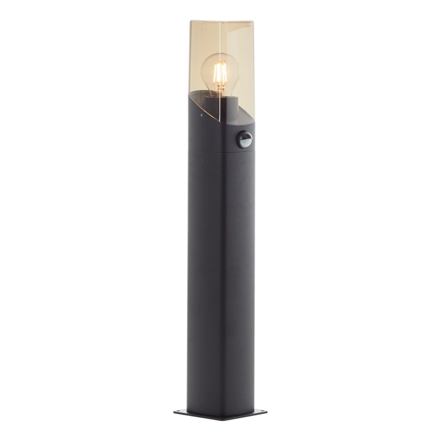 Brilliant - Уличная лампа с датчиком MINOU 1xE27/10W/230V IP44 черный/дымчатый