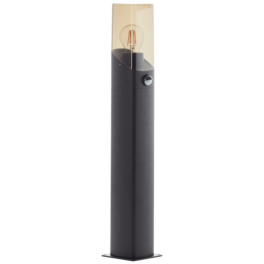 Brilliant - Уличная лампа с датчиком MINOU 1xE27/10W/230V IP44 черный/дымчатый