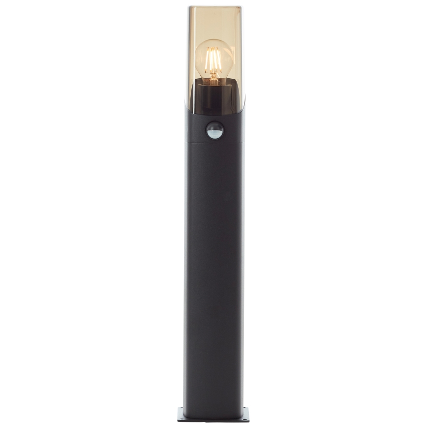 Brilliant - Вулична лампа з датчиком MINOU 1xE27/10W/230V IP44 чорний/димчастий