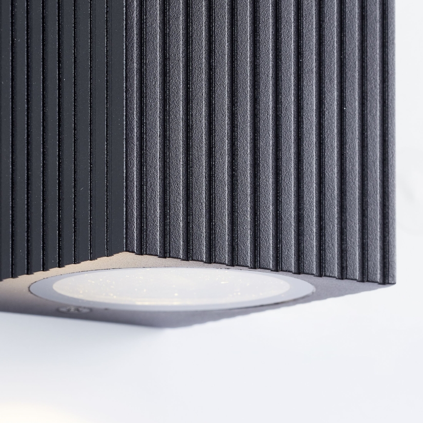 Brilliant - Вуличний настінний світильник JELANI 2xGU10/10W/230V IP44 чорний