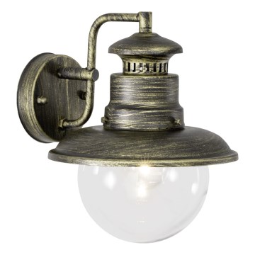 Brilliant - Вуличний настінний світильник ARTU 1xE27/60W/230V IP44 патина/золотий