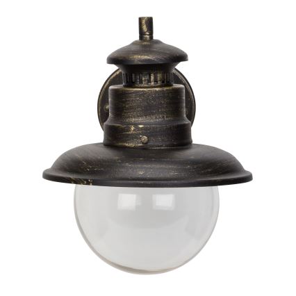 Brilliant - Вуличний настінний світильник ARTU 1xE27/60W/230V IP44 патина/золотий