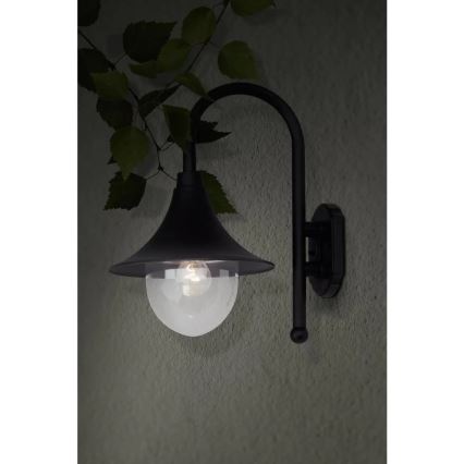 Brilliant - Вуличний настінний світильник BERNA 1xE27/60W/230V IP44 чорний