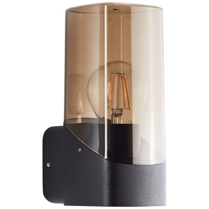 Brilliant - Вуличний настінний світильник MINOU 1xE27/10W/230V IP44 чорний/димчастий