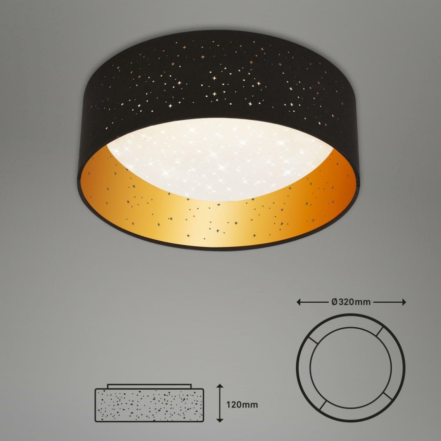 Brilo 3482-015 - Светодиодный потолочный светильник MAILA STARRY LED/12W/230V черный/золотистый