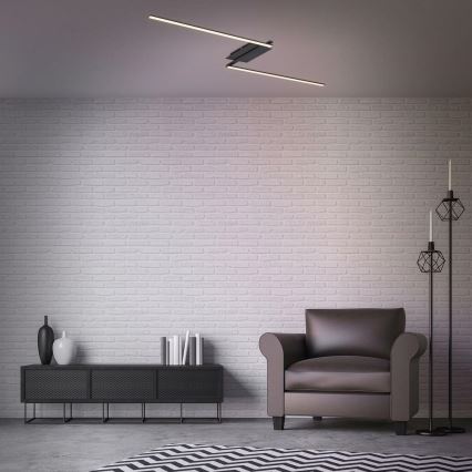 Brilo 3500-015 - Пристельова LED люстра STAFF 2xLED/6W/230V чорний