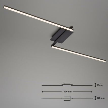 Brilo 3500-015 - Пристельова LED люстра STAFF 2xLED/6W/230V чорний