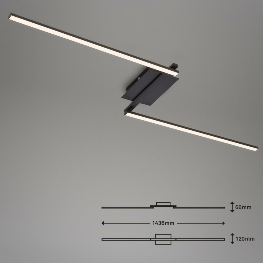 Brilo 3500-015 - Пристельова LED люстра STAFF 2xLED/6W/230V чорний