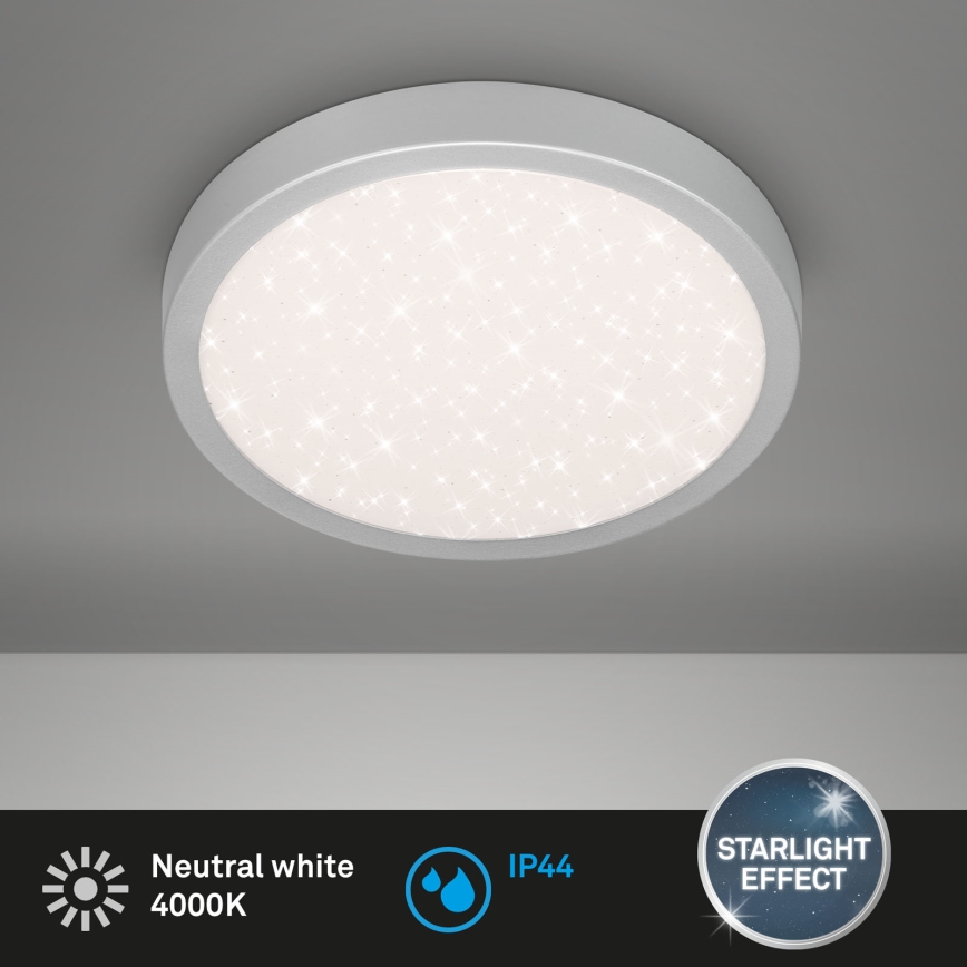 Brilo 3649-014 - Світлодіодний стельовий світильник для ванної кімнати RUNA LED/18,5W/230V IP44 срібний