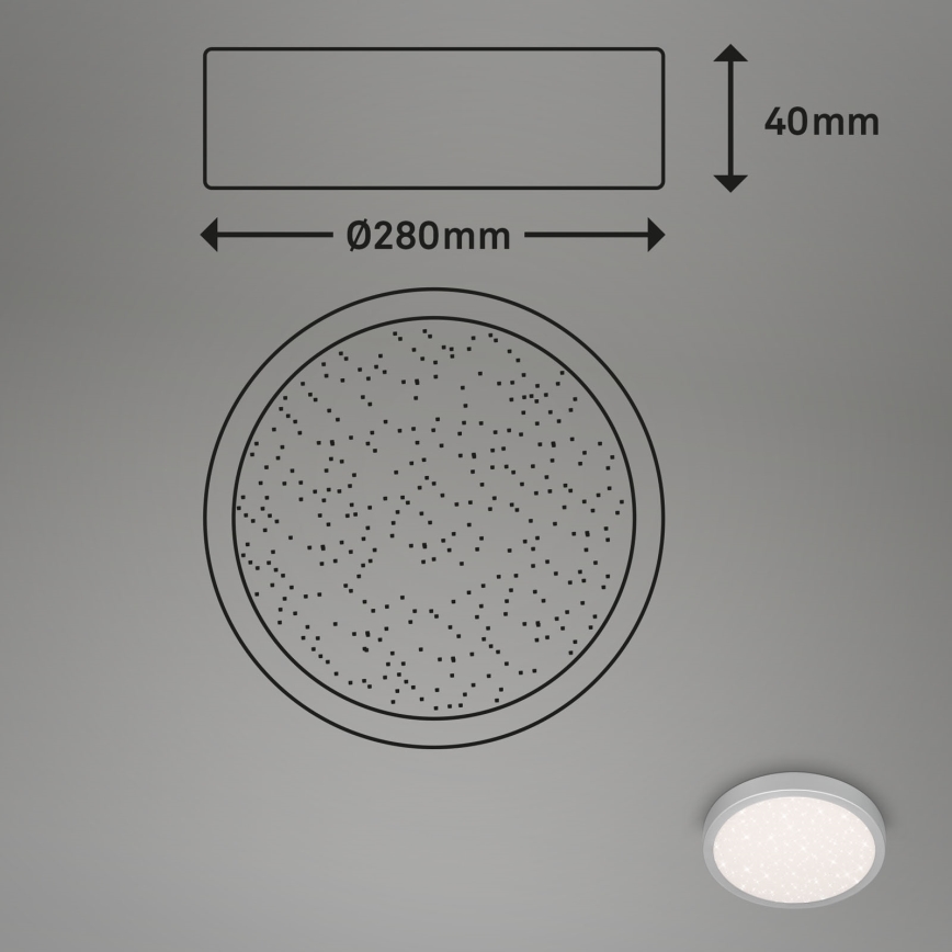 Brilo 3649-014 - Світлодіодний стельовий світильник для ванної кімнати RUNA LED/18,5W/230V IP44 срібний