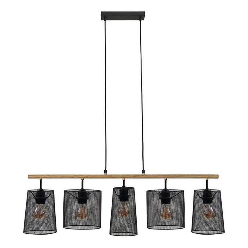Brilo 4078-054 - Люстра на тросе WOOD & STYLE 5xE27/60W/230V
