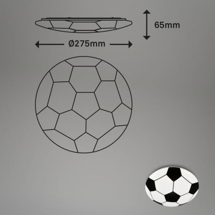 Brilo - Детский светодиодный потолочный светильник FOTBALL LED/12W/230V