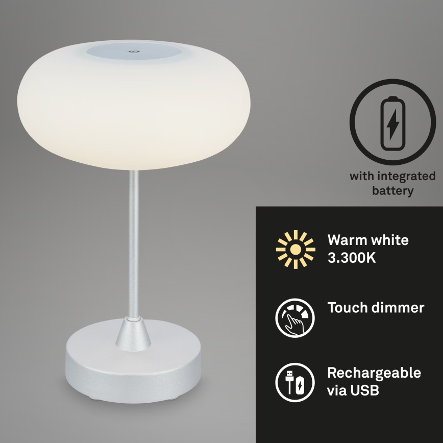 Brilo - LED Аккумуляторная уличная настольная лампа OLANA с регулируемой яркостью LED/3W/5V 3300K IP44 2000 mAh