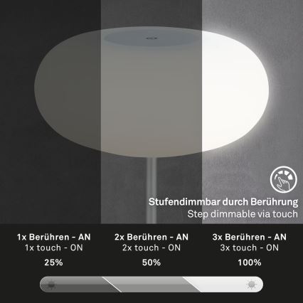Brilo - LED Аккумуляторная уличная настольная лампа OLANA с регулируемой яркостью LED/3W/5V 3300K IP44 2000 mAh