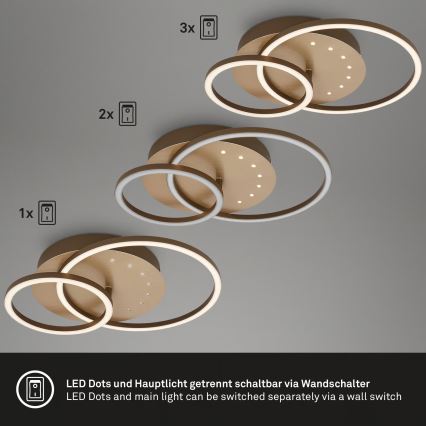 Brilo - Диммируемый потолочный светильник LED/26W/230V 3000K коричневый