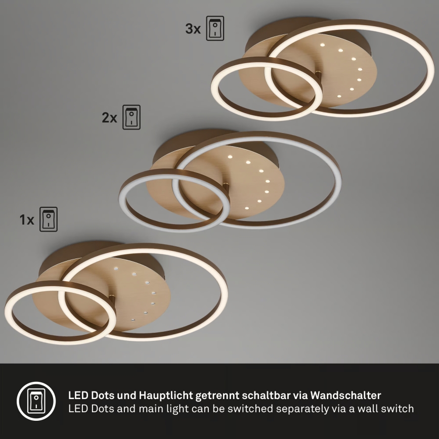 Brilo - Диммируемый потолочный светильник LED/26W/230V 3000K коричневый