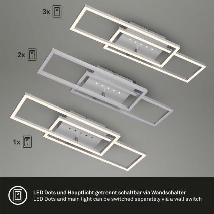 Brilo - диммируемый потолочный светильник LED/30W/230V 3000K матовый хром