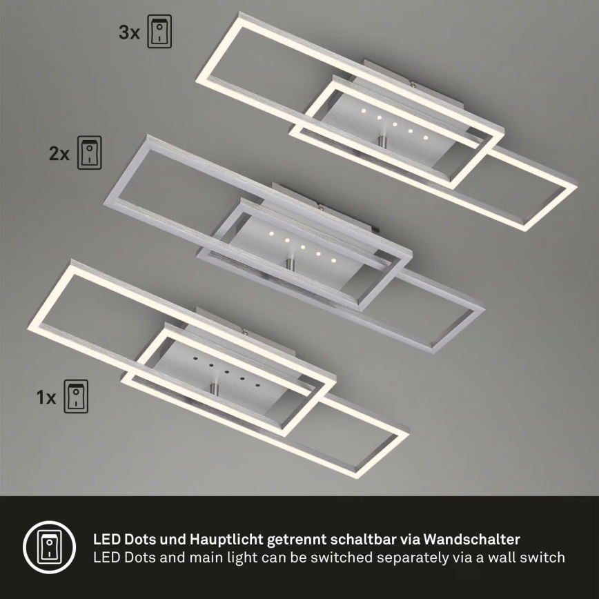 Brilo - диммируемый потолочный светильник LED/30W/230V 3000K матовый хром