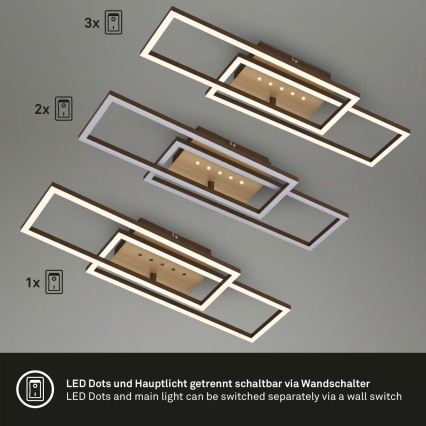 Brilo - Диммируемый потолочный светильник LED/30W/230V 3000K коричневый