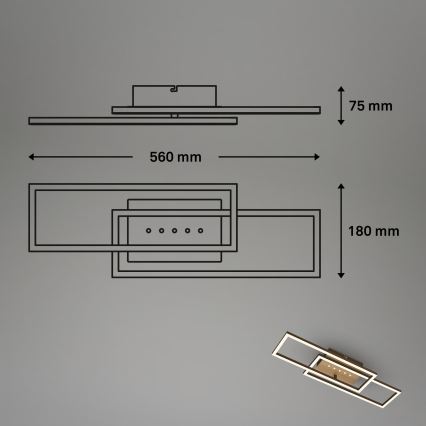 Brilo - Диммируемый потолочный светильник LED/30W/230V 3000K коричневый