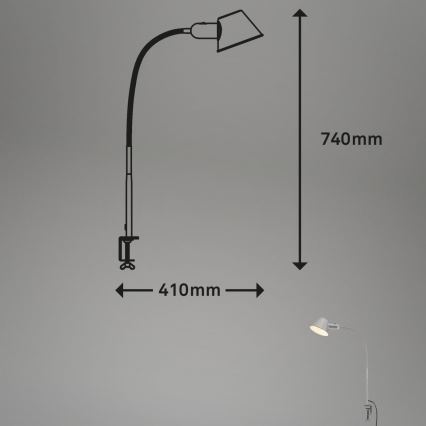 Brilo - Гибкая настольная лампа с зажимом 1xE27/10W/230V серебристый
