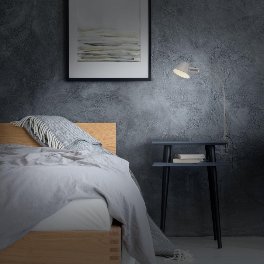 Brilo - Гнучка настільна лампа з затискачем 1xE27/10W/230V срібний