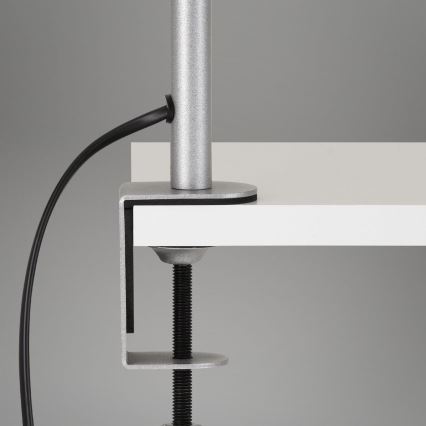 Brilo - Гнучка настільна лампа з затискачем 1xE27/10W/230V срібний