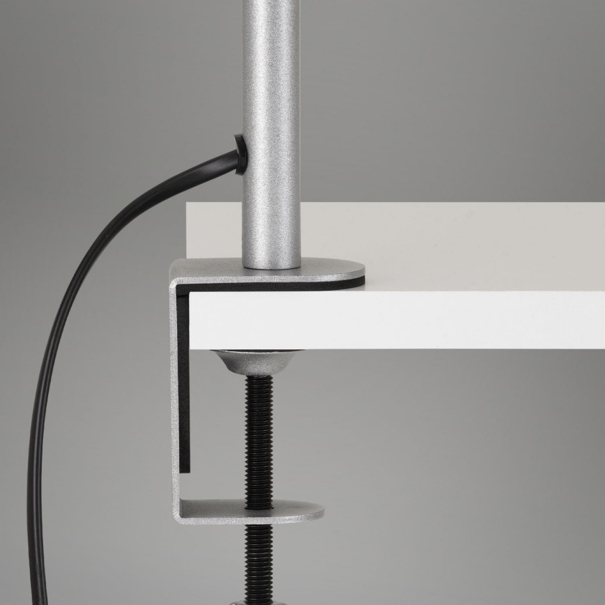 Brilo - Гнучка настільна лампа з затискачем 1xE27/10W/230V срібний