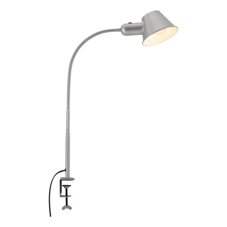 Brilo - Гнучка настільна лампа з затискачем 1xE27/10W/230V срібний
