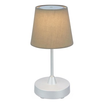 Brilo - LED Акумуляторна вулична настільна лампа з регулюванням яскравості LED/3W/5V IP44 срібний/бежевий