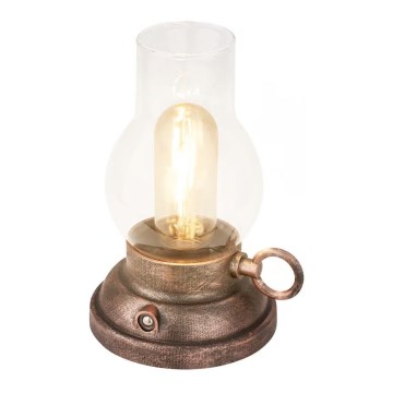 Brilo - LED диммируемая уличная аккумуляторная настольная лампа KANEA LED/1,5W/5V IP44 1200 mAh бронзовая