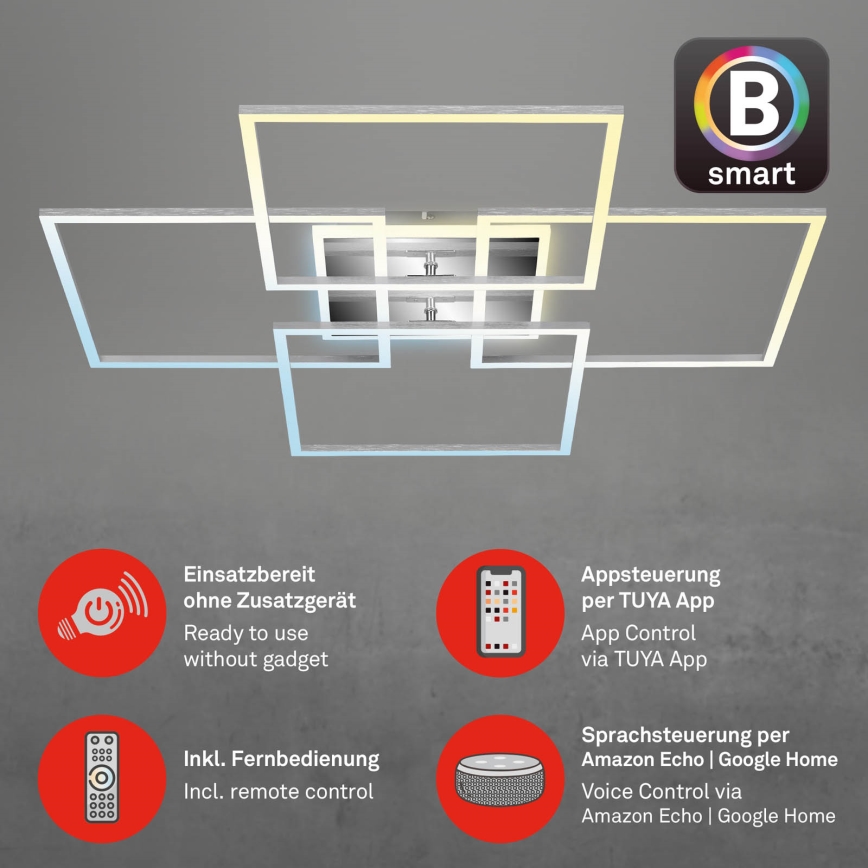Brilo - Світлодіодна регульована накладна люстра FRAME LED/50W/230V 2700-6500K Wi-Fi Tuya + дистанційне керування
