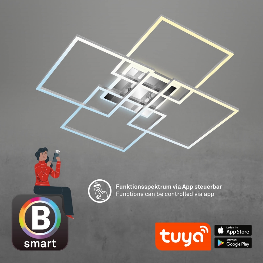 Brilo - Світлодіодна регульована накладна люстра FRAME LED/50W/230V 2700-6500K Wi-Fi Tuya + дистанційне керування