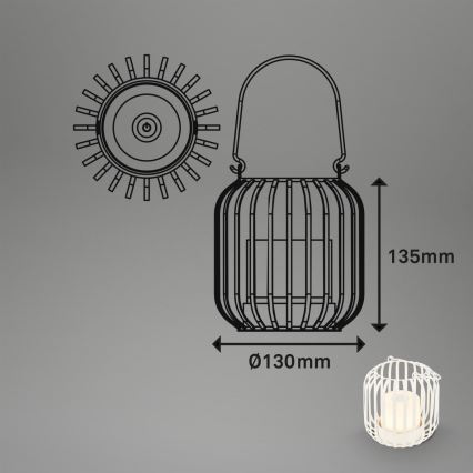 Brilo - LED з регулюванням яскравості nabíjecí вуличний настільна лампа LED/2W/5V IP44 білий