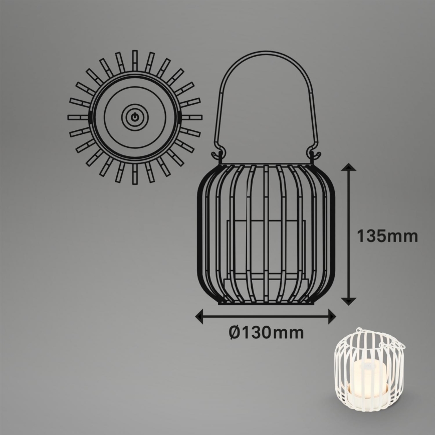 Brilo - LED з регулюванням яскравості nabíjecí вуличний настільна лампа LED/2W/5V IP44 білий
