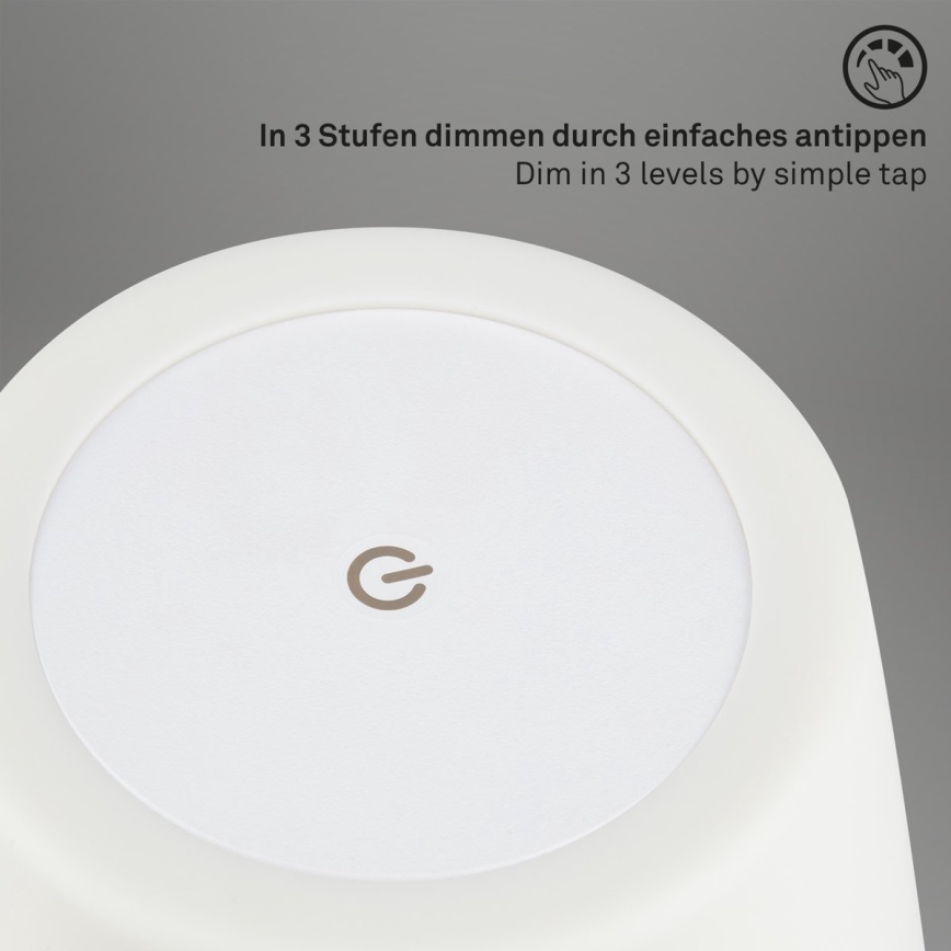 Brilo - LED Вулична настільна акумуляторна лампа з регулюванням яскравості LED/3W/5V IP44 білий