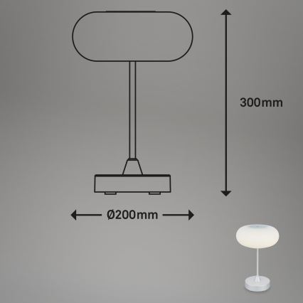 Brilo - LED затемнювана зовнішня акумуляторна настільна лампа OLANA LED/3W/5V 3300K IP44 2000 mAh