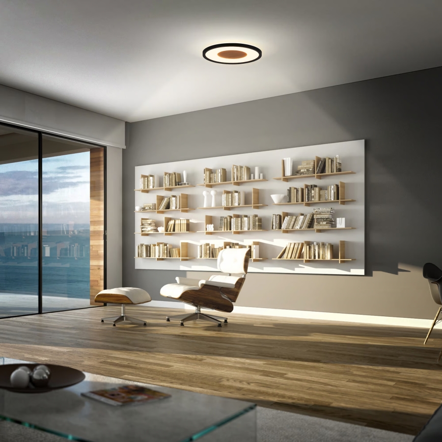 Brilo - LED потолочный светильник SUFIT WOOD, 18 Вт / 230 В / 3000 К, диаметр 29 см