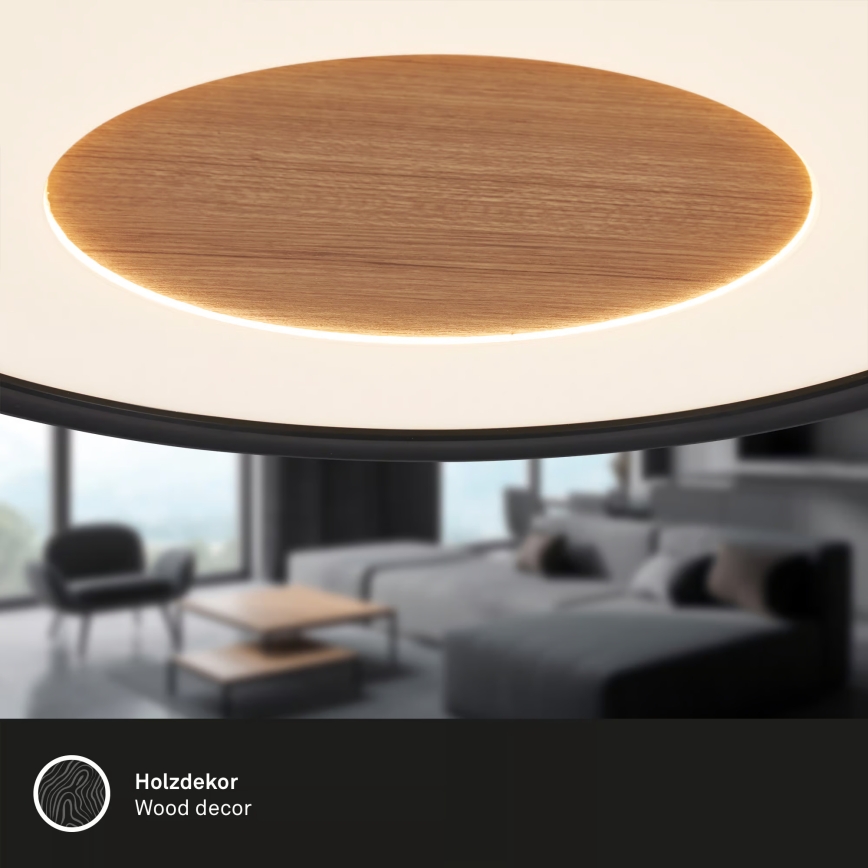 Brilo - LED потолочный светильник SUFIT WOOD, 18 Вт / 230 В / 3000 К, диаметр 29 см