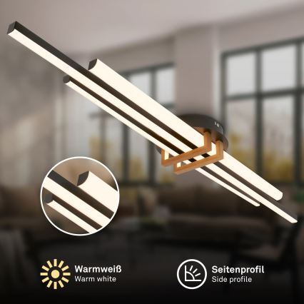 Brilo - LED потолочный светильник TINKA LED/30W/230V 3000K черный