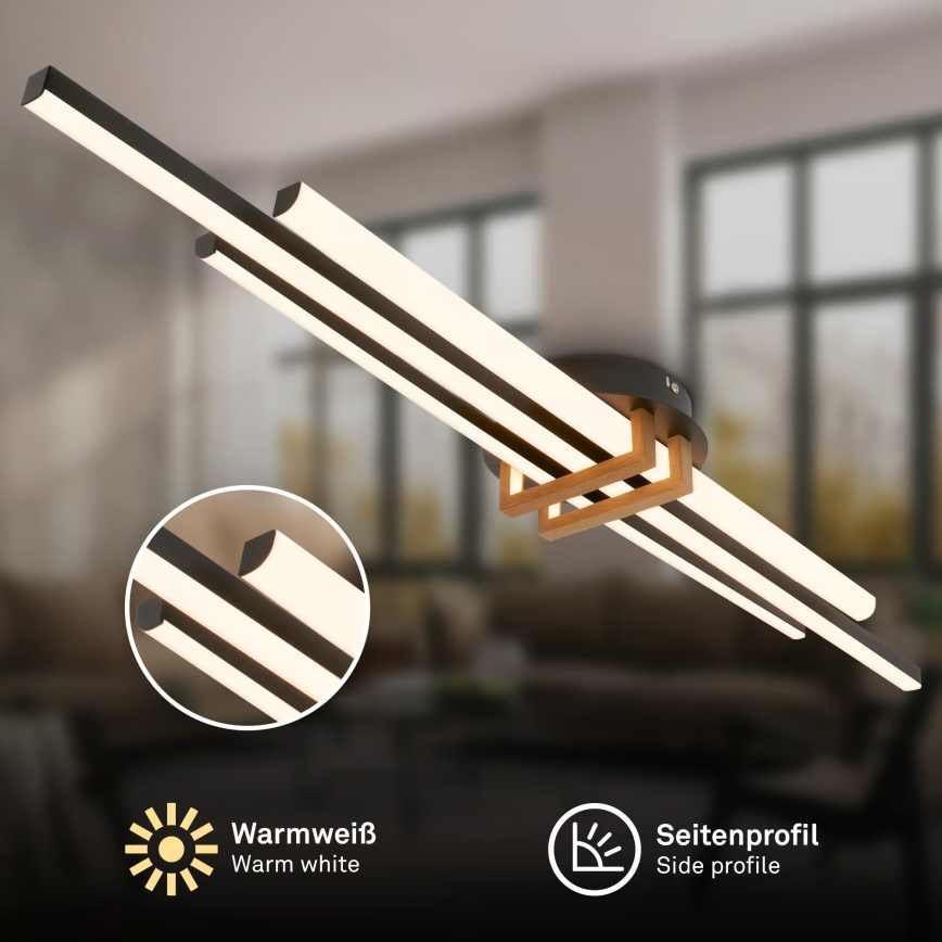 Brilo - LED потолочный светильник TINKA LED/30W/230V 3000K черный