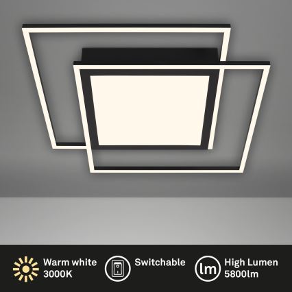 Brilo - LED потолочный светильник 2xLED/16W/230V + LED/19W 51,5x51,5 см черный